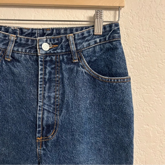 BONGO Jeans USA Made Size 7 High Rise Straight Cropped 100% Cotton Raw Hem - Picture 2 of 6
